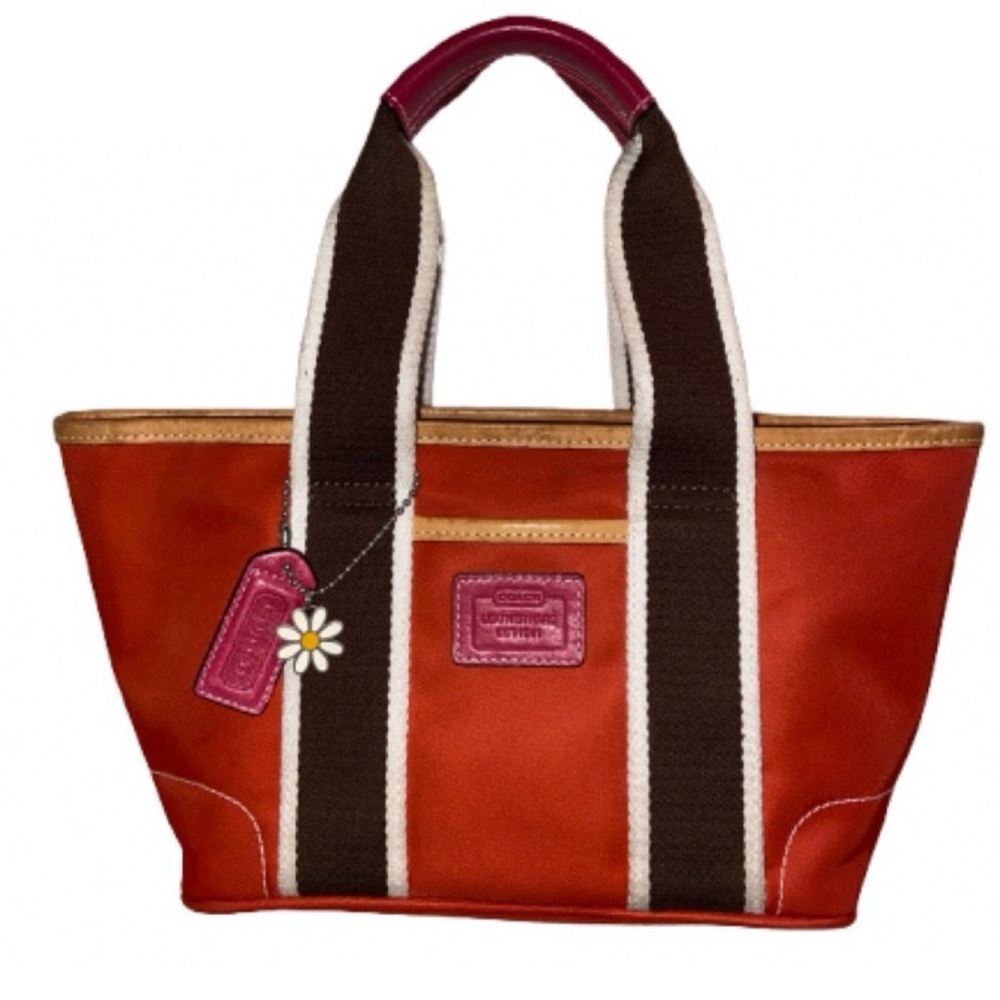 Coach Orange and Pink Tote Bag